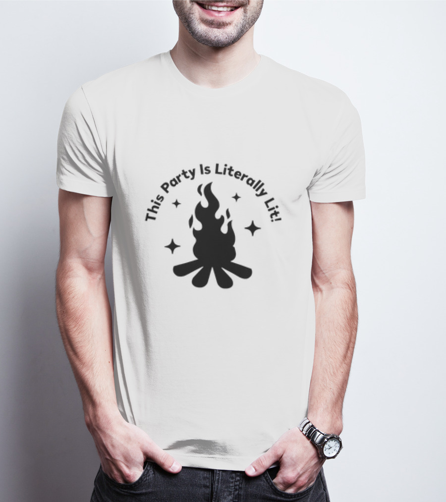 This Party Is Literally Lit Campfire Stars T-Shirt