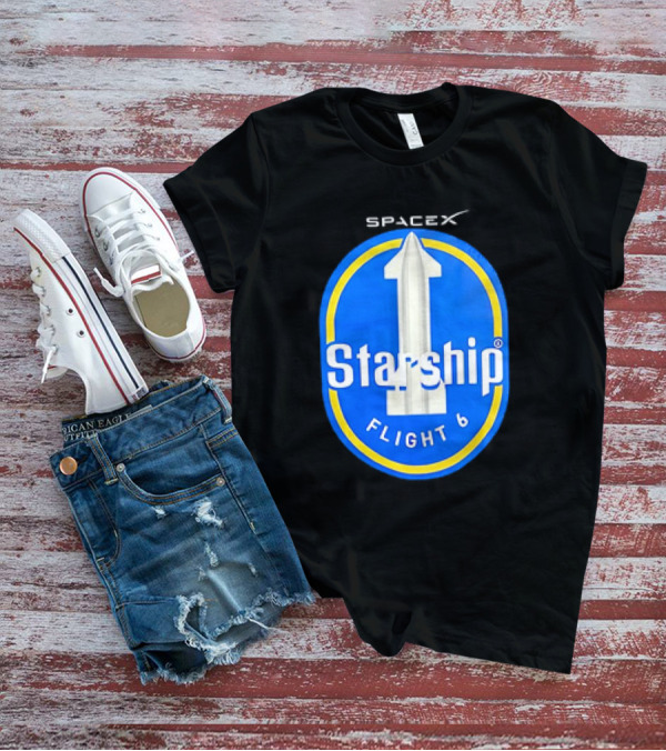 SpaceX Starship Flight 6 Emblem With Rocket T-Shirt