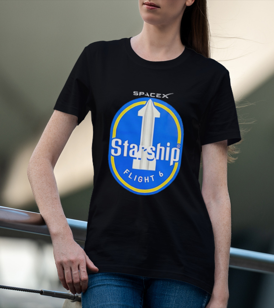 SpaceX Starship Flight 6 Emblem With Rocket T-Shirt