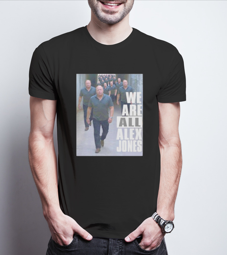 We Are All Alex Jones Multiple Clones Walking In Tunnel T-Shirt
