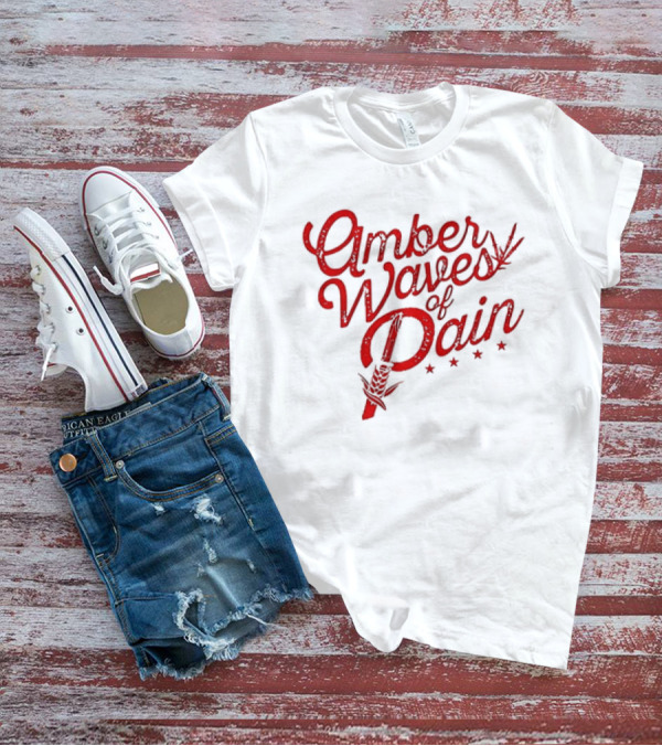 Amber Waves Of Pain Farm Style Red Barn And Wheat T-Shirt