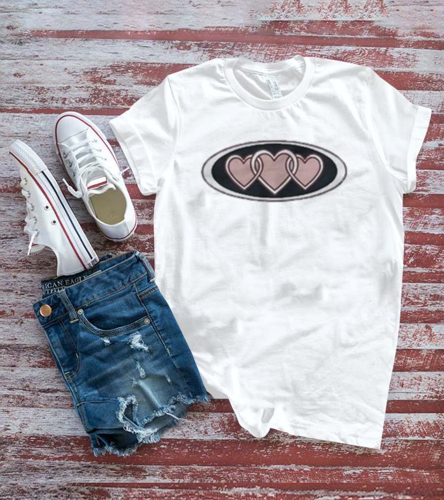 Eddy Burback Yikes Of Hearts Interlocking Heart Trio T-Shirt