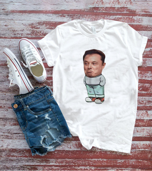 Elon Musk Cartoon Character Chill Guy With Dog Attire T-Shirt