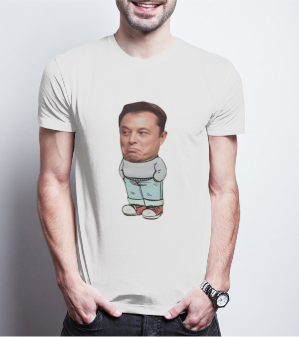 Elon Musk Cartoon Character Chill Guy With Dog Attire T-Shirt