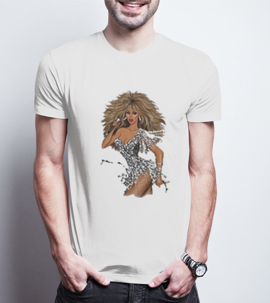 White Christmas Hayden Williams Tina Turner Glamorous Sequin Diva T-Shirt