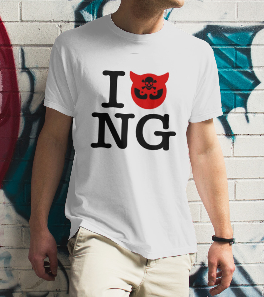 I Love Newgrounds Skull Emblem T-Shirt