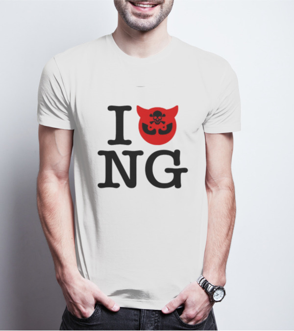 I Love Newgrounds Skull Emblem T-Shirt