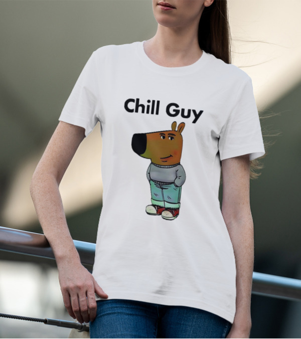 Chill Guy Dog Meme Casual T-Shirt