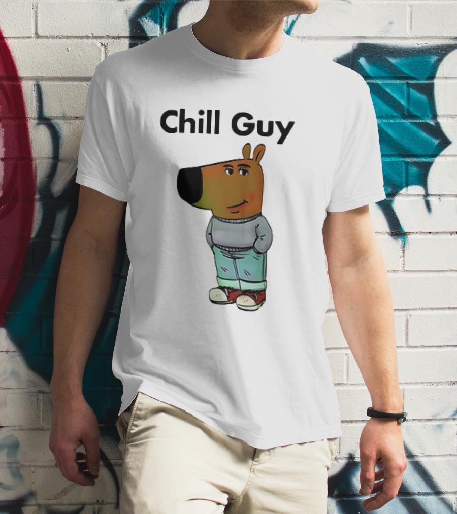 Chill Guy Dog Meme Casual T-Shirt