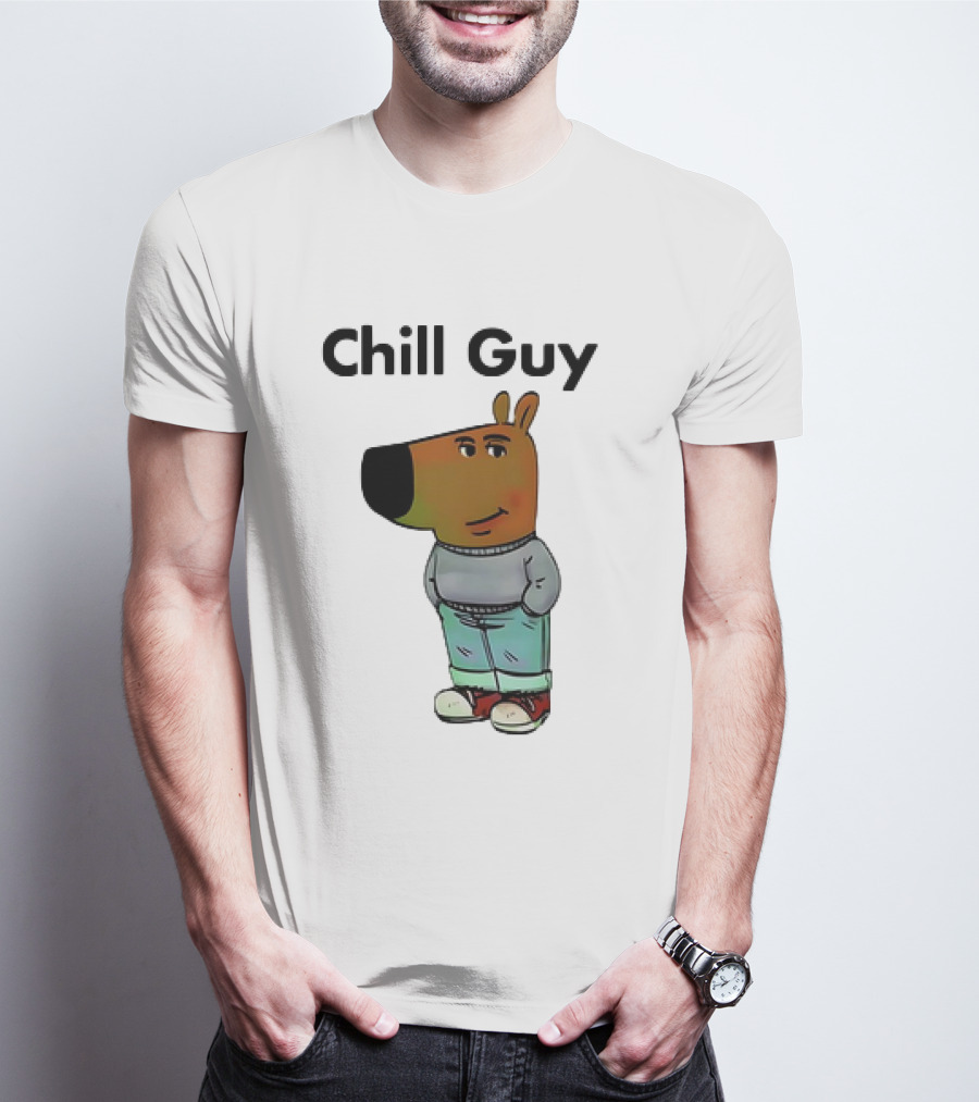 Chill Guy Dog Meme Casual T-Shirt