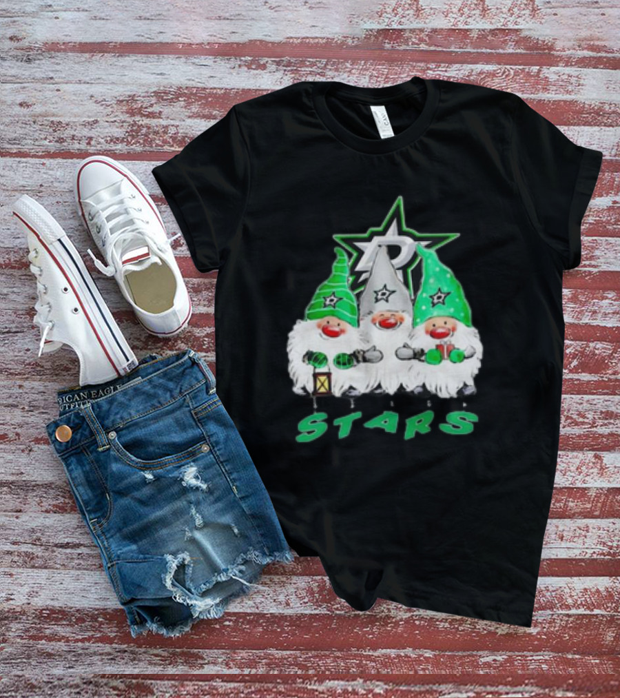 Dallas Stars Christmas Gnomes Festive NHL T-Shirt