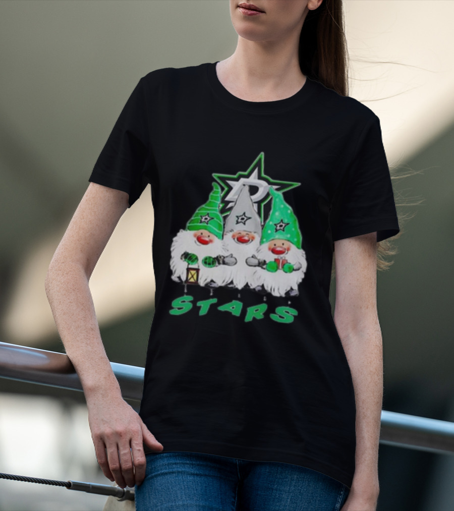 Dallas Stars Christmas Gnomes Festive NHL T-Shirt
