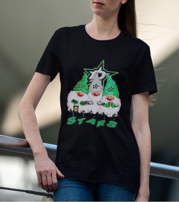 Dallas Stars Christmas Gnomes Festive NHL T-Shirt