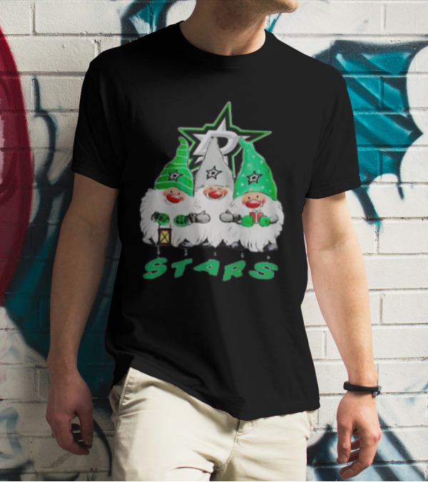 Dallas Stars Christmas Gnomes Festive NHL T-Shirt