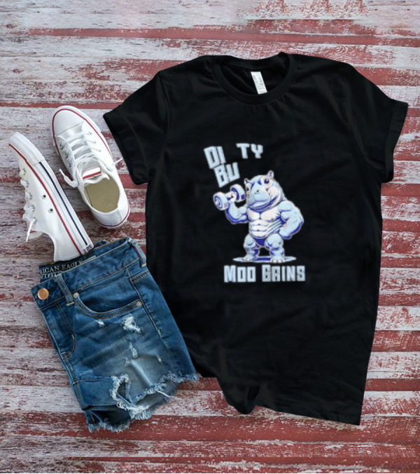 Dirty Bulk Hippo Lifting Moo Gains Gym T-Shirt