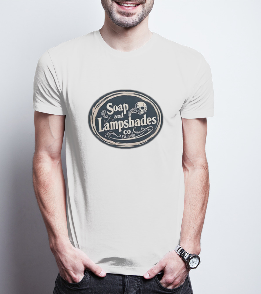 Soap And Lampshades Co Est 1938 Skull Motif T-Shirt