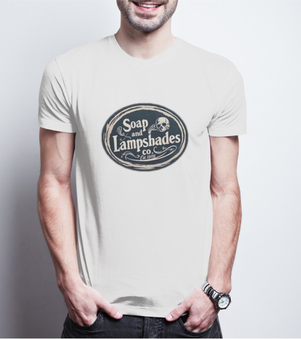 Soap And Lampshades Co Est 1938 Skull Motif T-Shirt