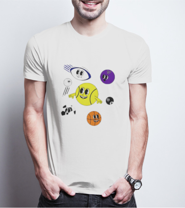 Andy Murray For UNICEF Funny Cartoon Ball Characters T-Shirt