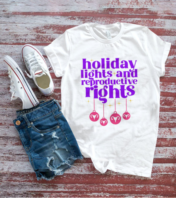 Holiday Lights And Reproductive Rights Ornaments With Symbols T-Shirt