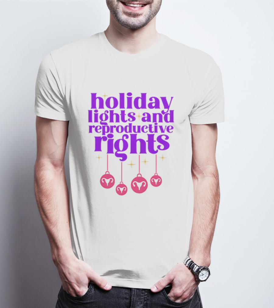 Holiday Lights And Reproductive Rights Ornaments With Symbols T-Shirt