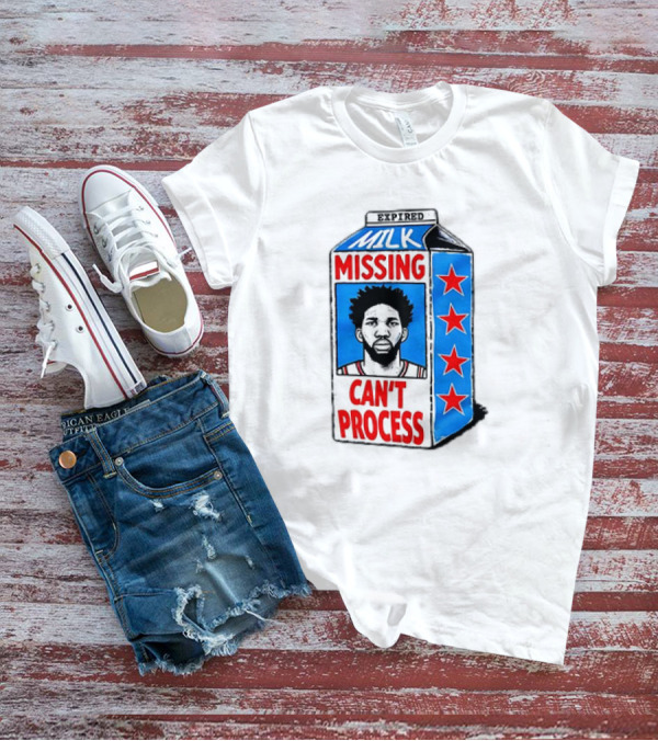 Joel Embiid Philadelphia 76ers Milk Carton Missing Can't Process T-Shirt
