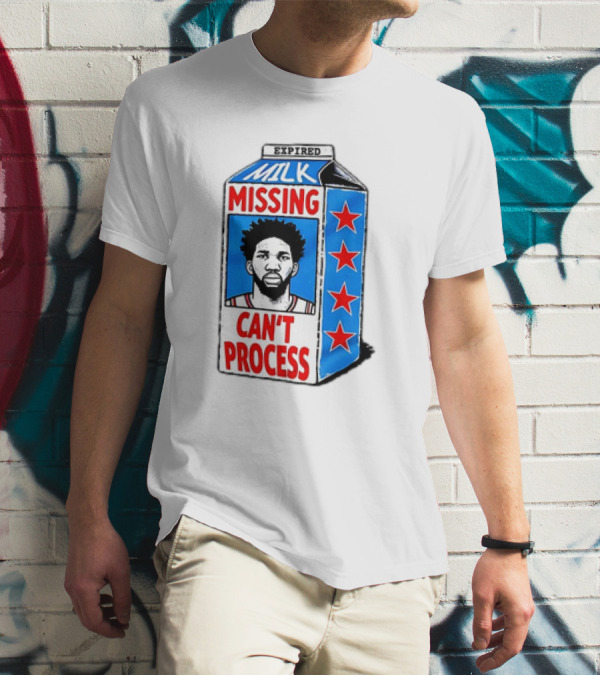 Joel Embiid Philadelphia 76ers Milk Carton Missing Can't Process T-Shirt