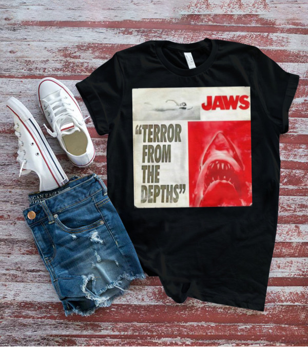 Jaws Terror From The Depths Retro Classic Movie Iconic Shark Attack Scene T-Shirt