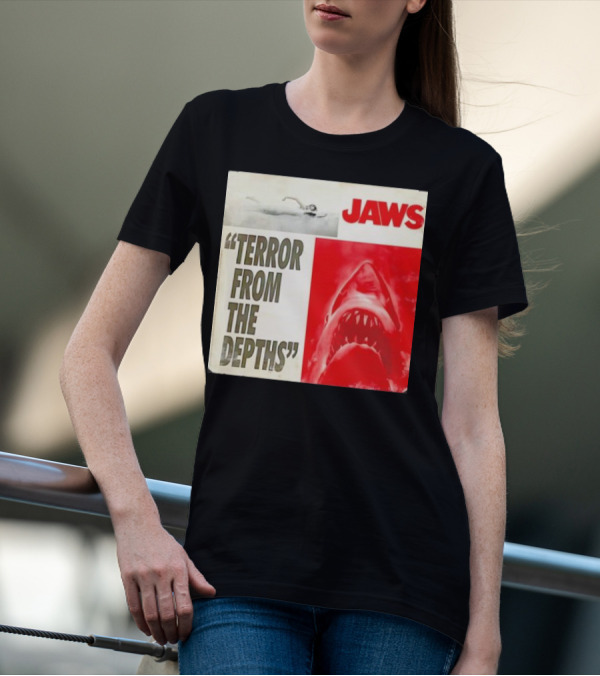Jaws Terror From The Depths Retro Classic Movie Iconic Shark Attack Scene T-Shirt