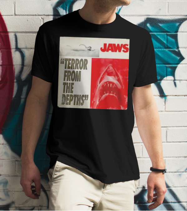 Jaws Terror From The Depths Retro Classic Movie Iconic Shark Attack Scene T-Shirt