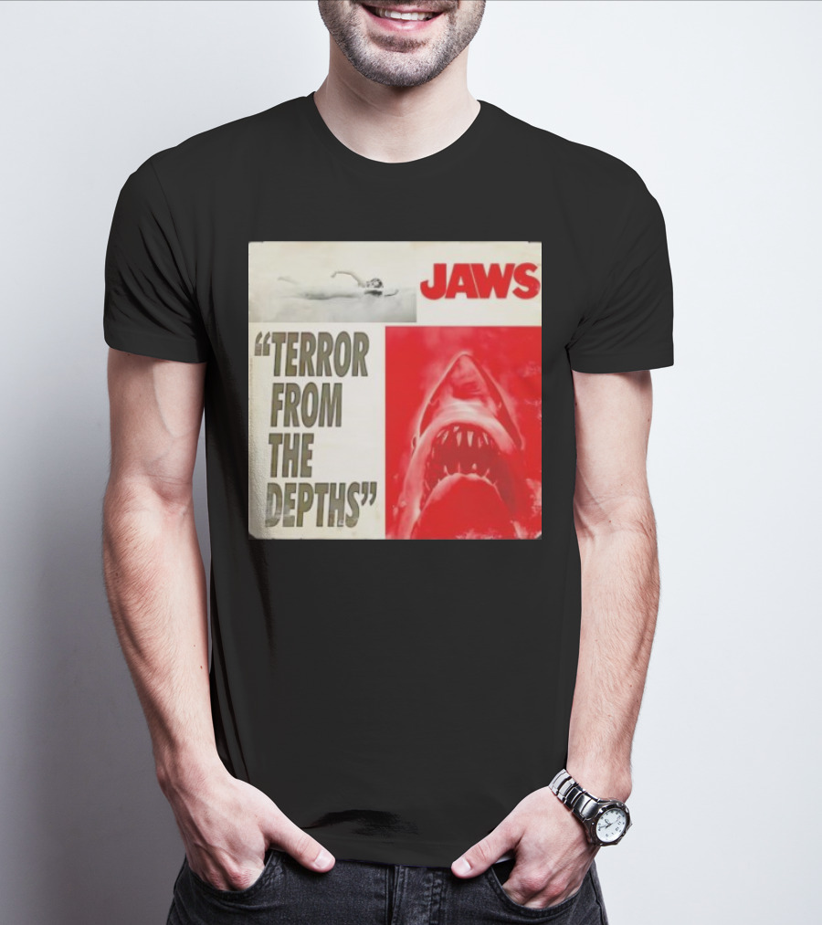 Jaws Terror From The Depths Retro Classic Movie Iconic Shark Attack Scene T-Shirt