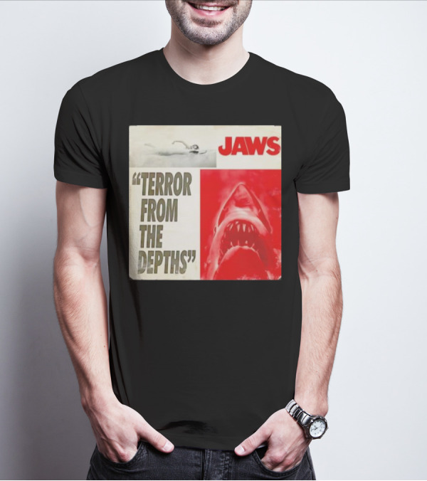 Jaws Terror From The Depths Retro Classic Movie Iconic Shark Attack Scene T-Shirt