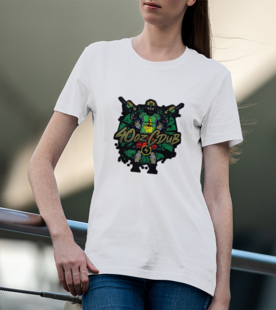 40ozCDub RemixDub Guns Warrior Power T-Shirt