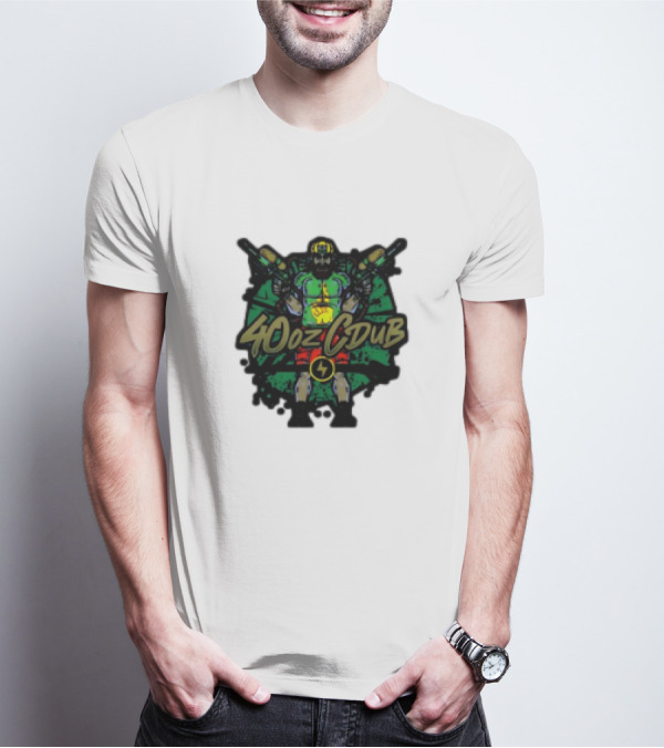 40ozCDub RemixDub Guns Warrior Power T-Shirt