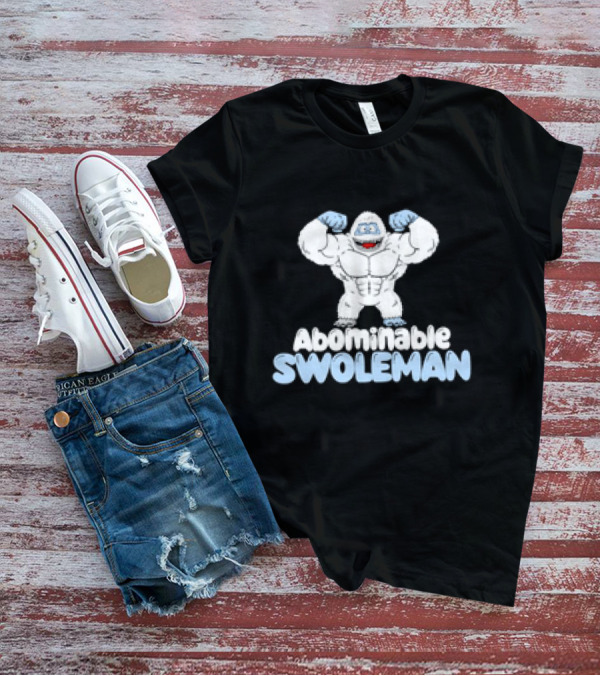 Abominable Swoleman Flexing Cartoon Yeti Meme T-Shirt