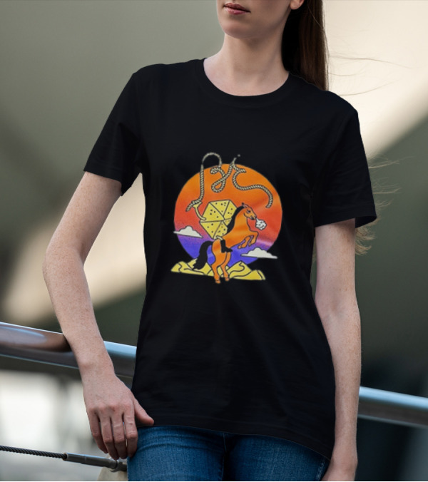 The BE-Hive Life Is Tight Kite And Horse Sunset Scene T-Shirt