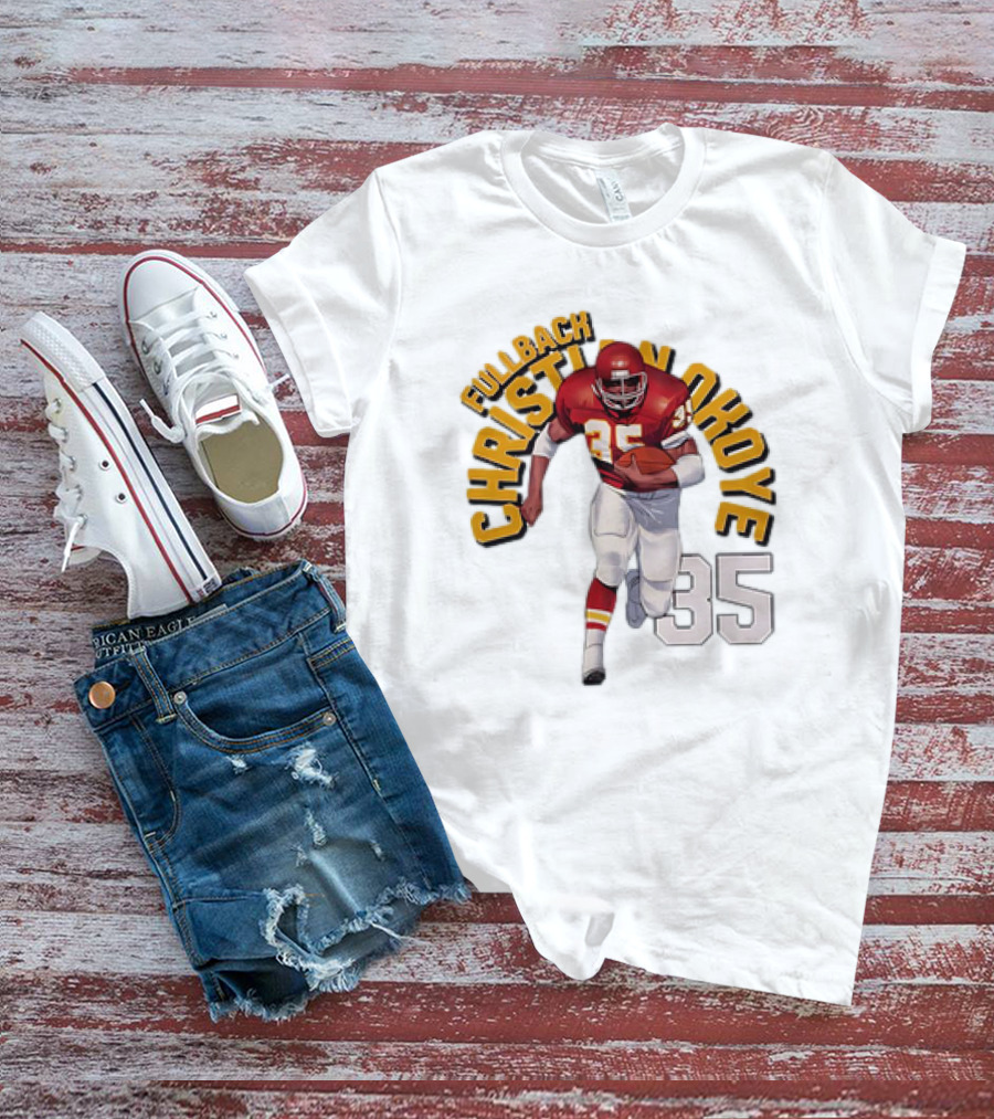 Christian Okoye Kansas City Chiefs Fullback 35 Vintage NFL Football Name ARC T-Shirt