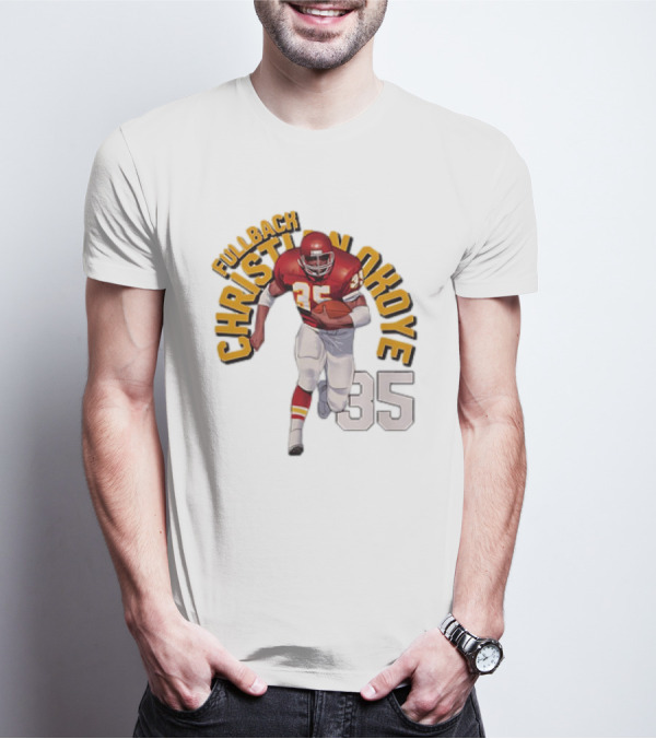 Christian Okoye Kansas City Chiefs Fullback 35 Vintage NFL Football Name ARC T-Shirt