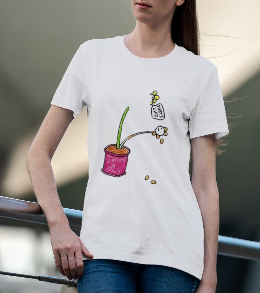 Flowers That's Life Drooping Plant With Bee T-Shirt