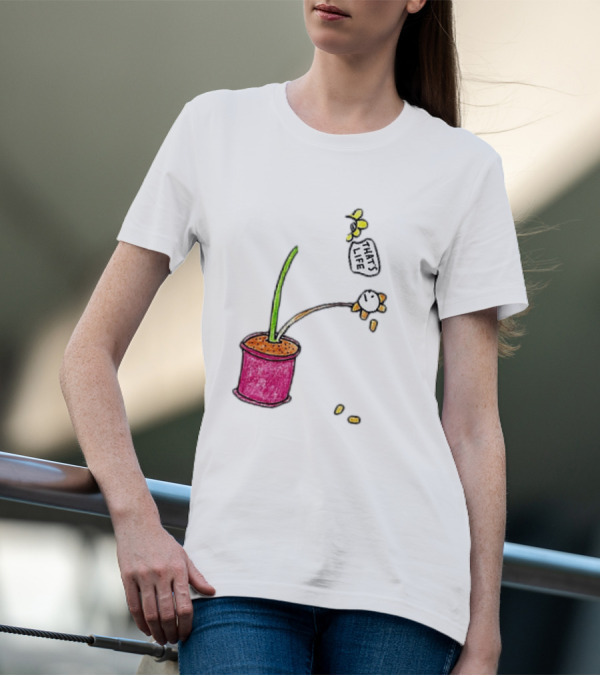 Flowers That's Life Drooping Plant With Bee T-Shirt