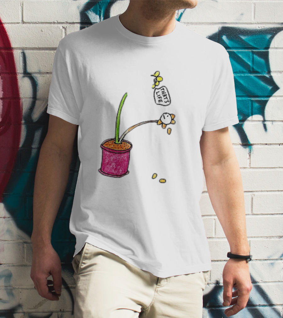 Flowers That's Life Drooping Plant With Bee T-Shirt