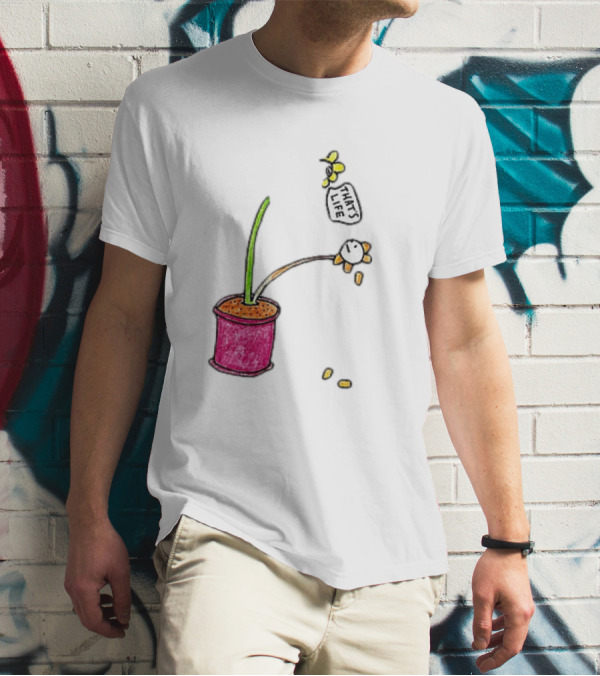 Flowers That's Life Drooping Plant With Bee T-Shirt
