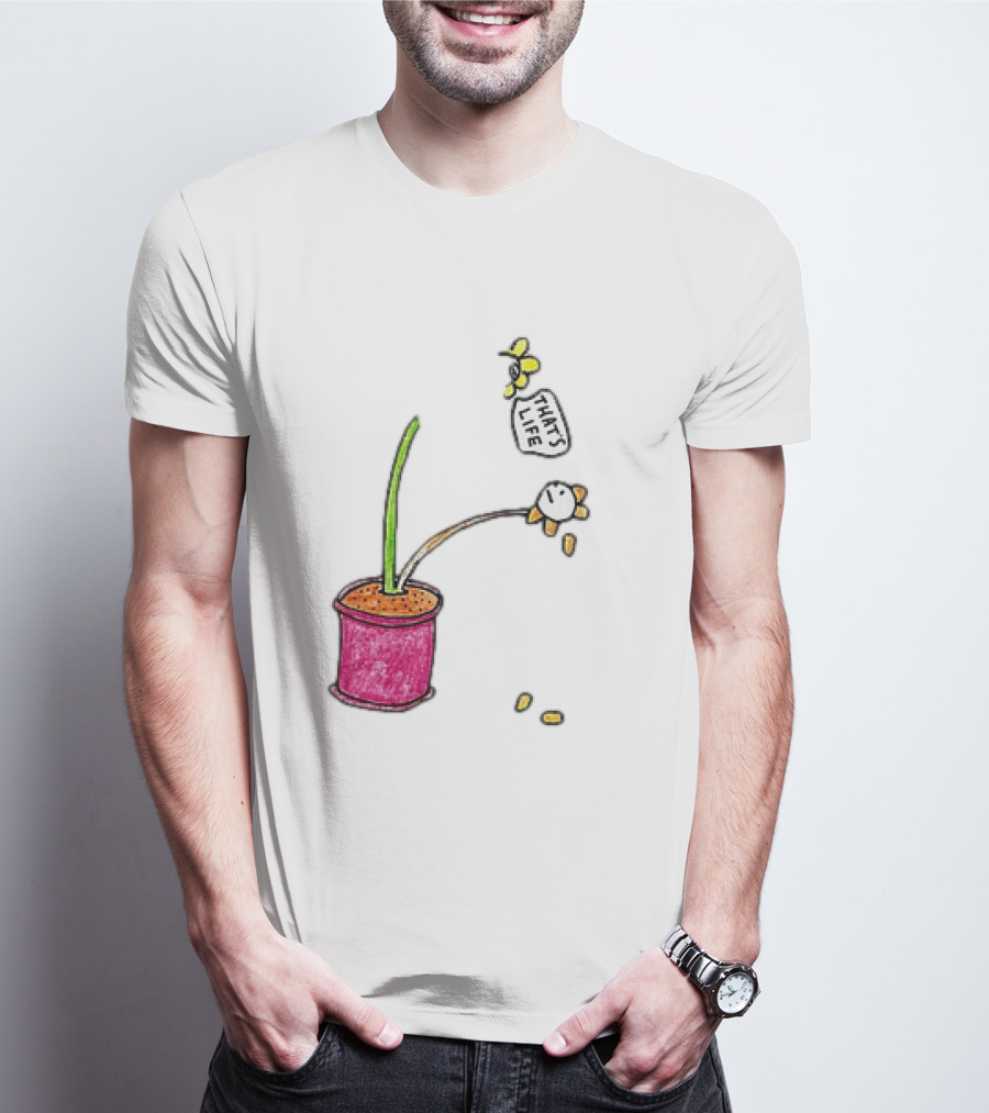 Flowers That's Life Drooping Plant With Bee T-Shirt