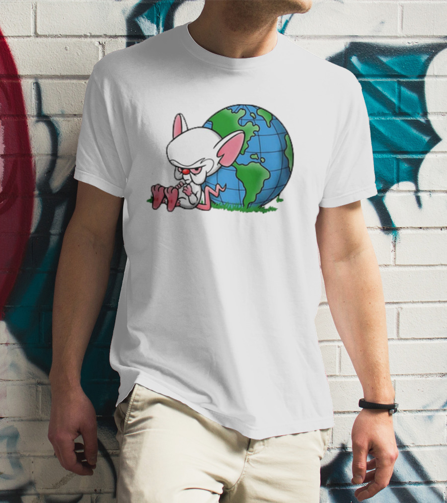 Pinky And The Brain World Domination Plan With Globe T-Shirt