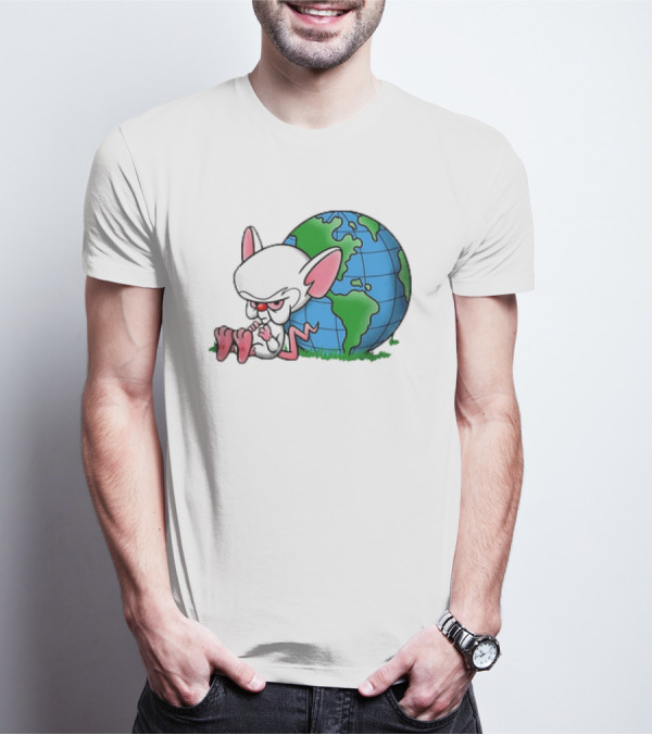 Pinky And The Brain World Domination Plan With Globe T-Shirt
