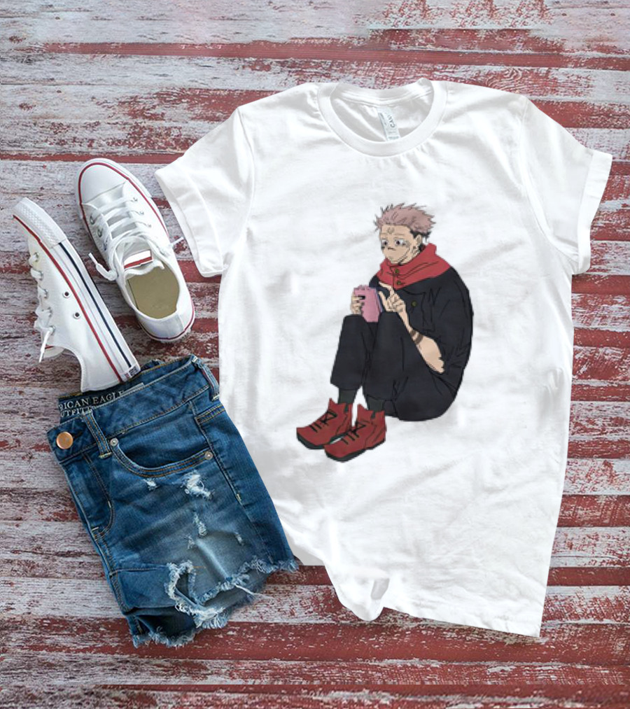 Yuji Itadori Mode Ryomen Sukuna Playing With Phone Jujutsu Kaisen Anime T-Shirt