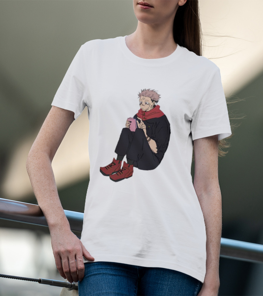 Yuji Itadori Mode Ryomen Sukuna Playing With Phone Jujutsu Kaisen Anime T-Shirt