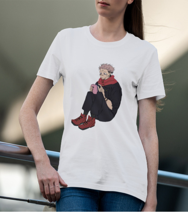 Yuji Itadori Mode Ryomen Sukuna Playing With Phone Jujutsu Kaisen Anime T-Shirt