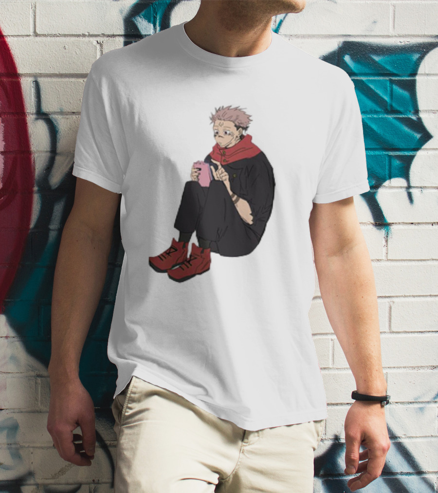 Yuji Itadori Mode Ryomen Sukuna Playing With Phone Jujutsu Kaisen Anime T-Shirt