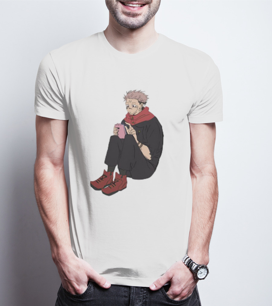Yuji Itadori Mode Ryomen Sukuna Playing With Phone Jujutsu Kaisen Anime T-Shirt