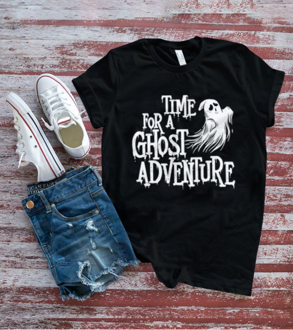 Skeleton Time For A Ghost Adventure With Spooky White Specter T-Shirt